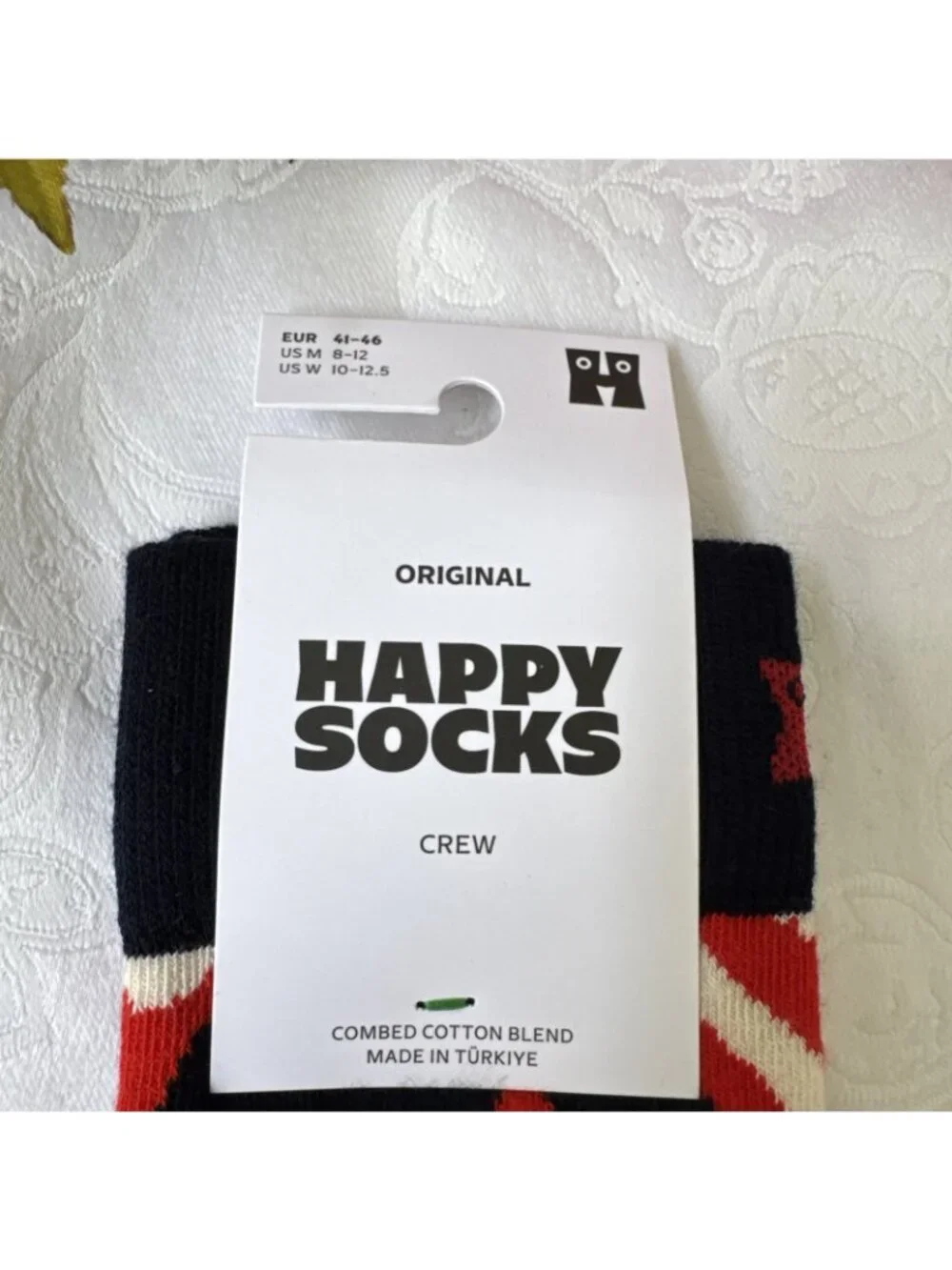 Happy Socks Santa Medium 8-12 Crew Socks Christmas Holiday Novelty 41-46 NEW